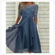 thumbnail image 4 of Vestido con apliques de encaje, vestidos de noche de manga corta a media pierna, vestido informal que combina con todo para boda, 4 of 5