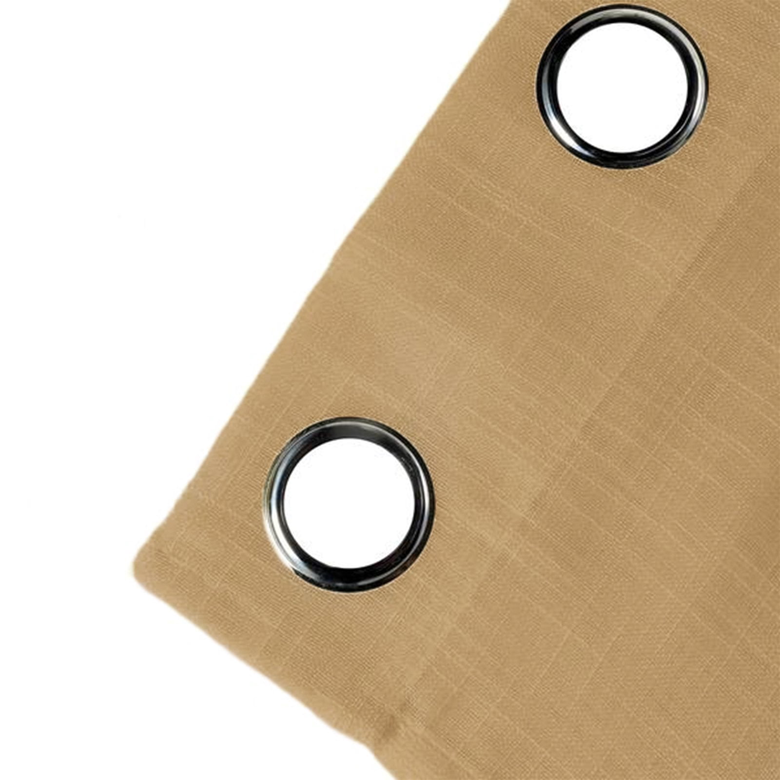 BalsaCircle 2 Natural 52x64" Faux Linen Sheer Curtains Chrome Grommets Window Treatments Decorations