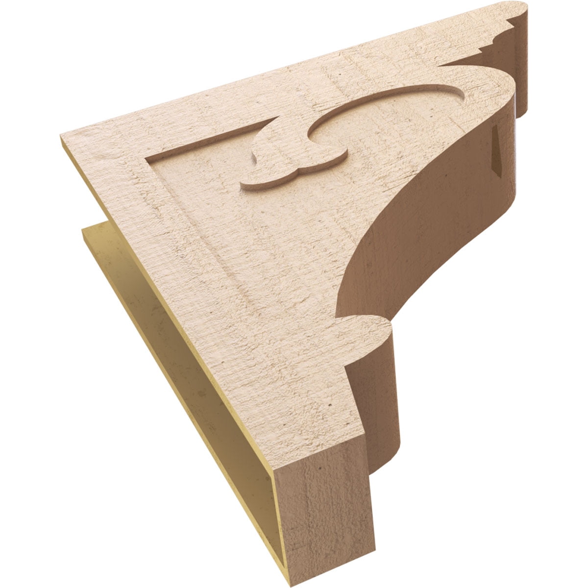 9"W x 36"D x 36"H Thin Mayflower Rough Cedar Woodgrain TimberThane Corbel, Primed Tan