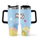 thumbnail image 2 of Molang Vaso aislado de acero inoxidable con asa, diseño temático, regalo para familia, amigos y fans; incluye pajita y encaja en el portavasos estándar, 40 oz, 2 of 6