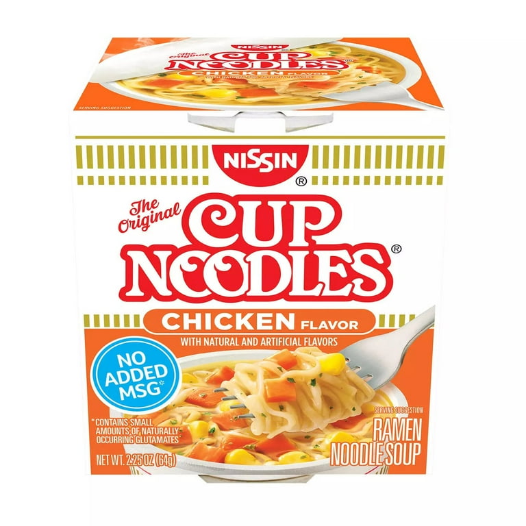 Branded Nissin Cup Noodles New, Chicken Flavor 2.25 oz. 30