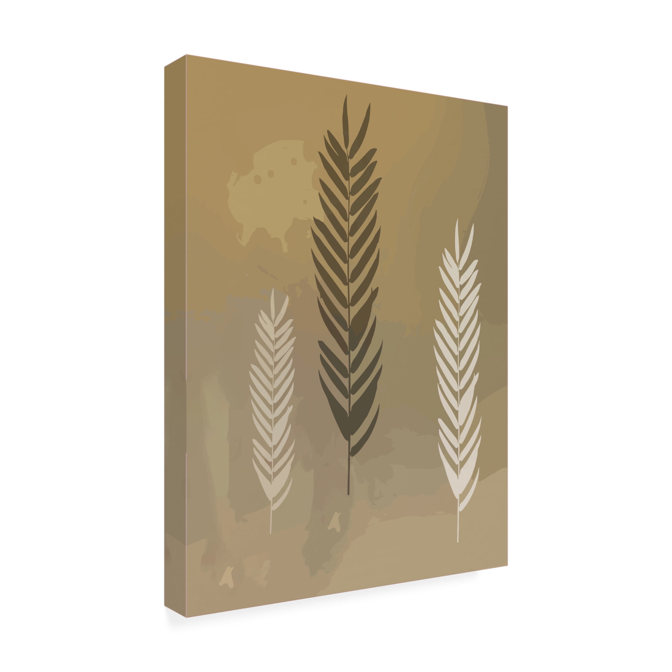 Canvas Wall Art - FootePrint Art 'Three Fern Fronds' Wall Art for Living Room, Bedroom, or Office Décor by Trademark Fine Art - 18 x 24 Inches