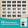 thumbnail image 5 of Promifun Moleskin Strips with Adhesive Blister Prevention Pads Mole Skin Tape Stickers for Feet Heel Shoes Padding-24 Sheets of 4 Shapes，Black, 5 of 8