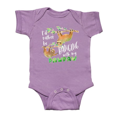 

Inktastic Id Rather Be Hanging with my Pawpaw- Cute Sloths Gift Baby Boy or Baby Girl Bodysuit