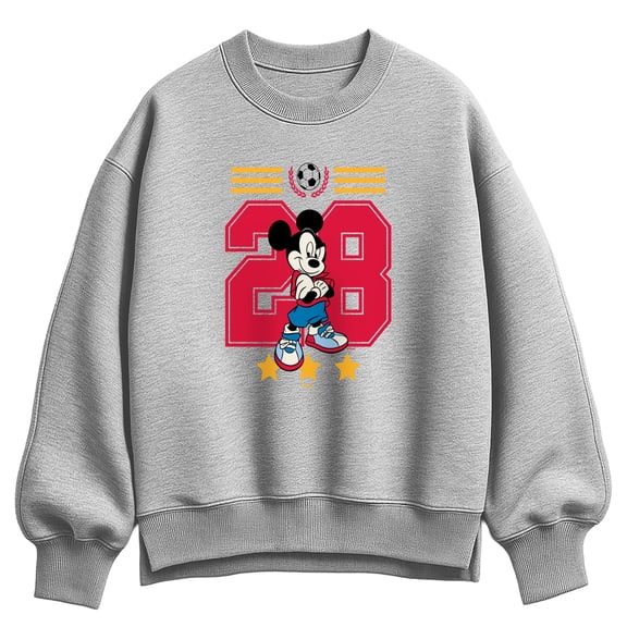 Disney - Mickey Mouse Soccer Jersey - Women's Oversized Fleece Crew Sweatshirt