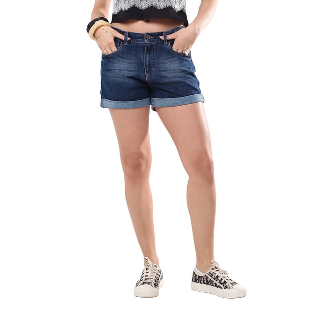 Short Mujer Savi Jeans SB4762 Azul Mezclilla Tiro Medio