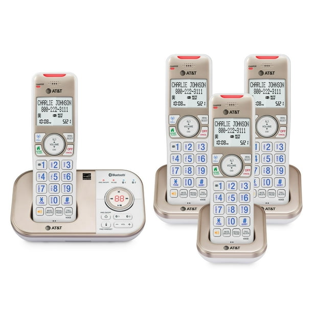 Teléfonos inalámbricos AT&T BL3112-4 con contestador automático para 4 teléfonos