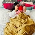 thumbnail image 7 of Cozy Comfort Mustard Yellow Fleece Blanket Queen Blanket - Lightweight Super Soft Cozy Blanket, 7 of 7