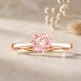 thumbnail image 3 of Rosec Jewels Lab Grown Pink Diamond Promise Ring - 1 Carat Pink Diamond Ring IGI Certified (Fancy Pink Color - E-VS1 Clarity) - Gift for Women, 14K Rose Gold, US 12.00, 3 of 8