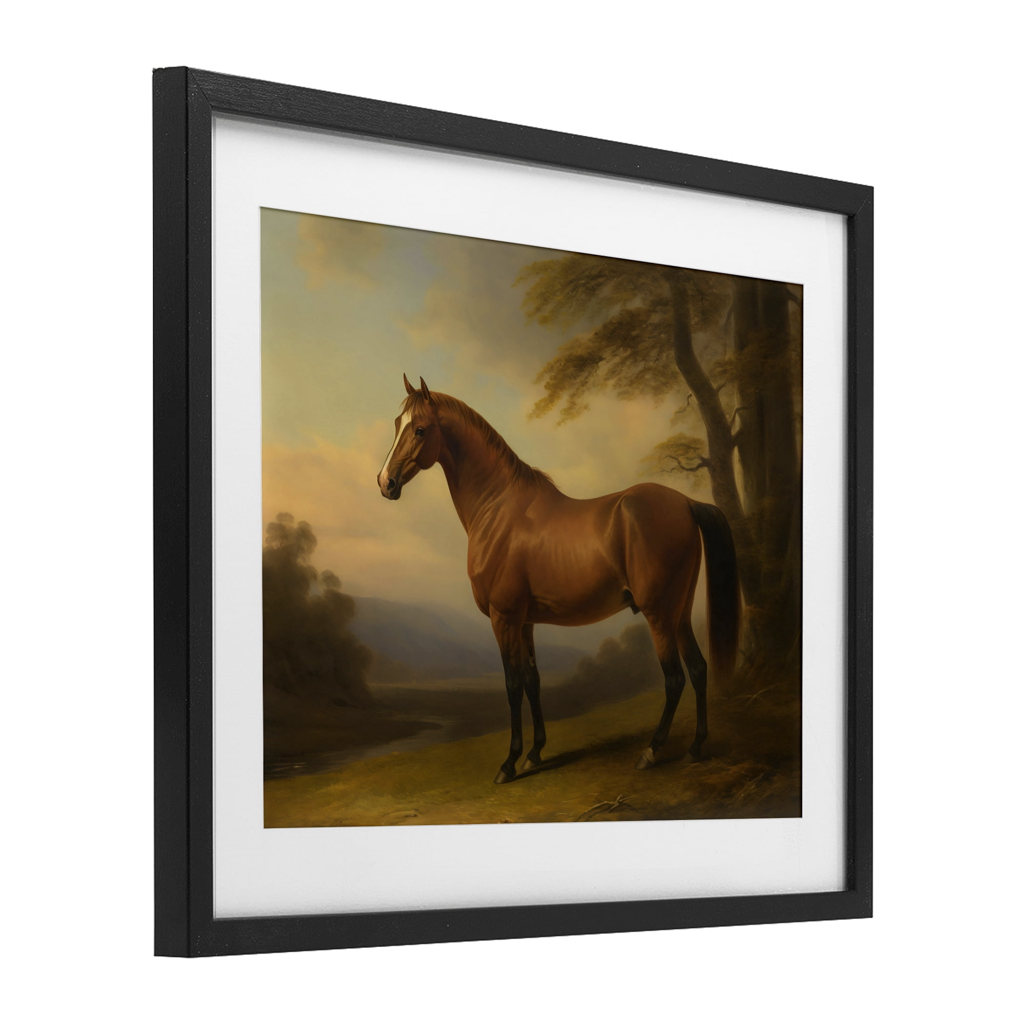 Stupell Industries Vintage Chestnut Horse Black Framed Print Under Glass, design by Creative Studio