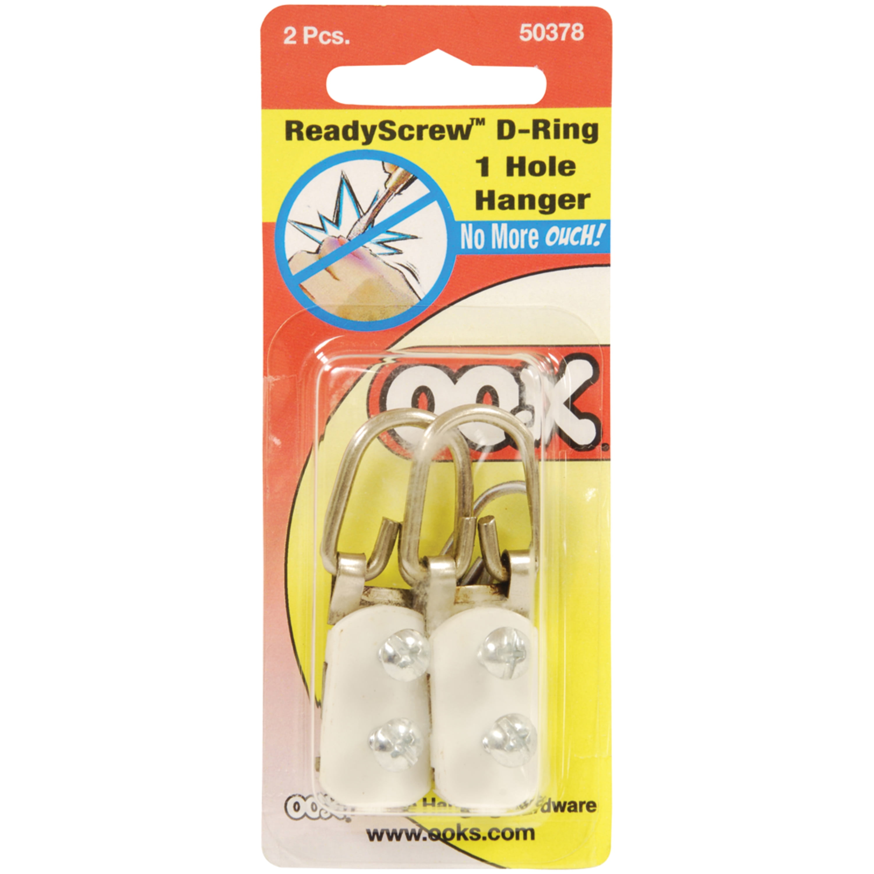 OOK ReadyScrew DRing Hangers, 2Hole, 2/Pkg.