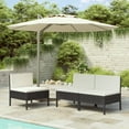 thumbnail image 1 of vidaXL Garden Chairs 3 pcs with Cushions Poly Rattan Black, 1 of 4