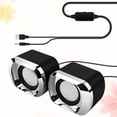 thumbnail image 3 of OUNONA Lot de 2 Haut-Parleur Compact pour Ordinateur Portable avec Contrôle du Volume Noir pour Amateurs de Musique Rentrée des Classes, 3 of 8