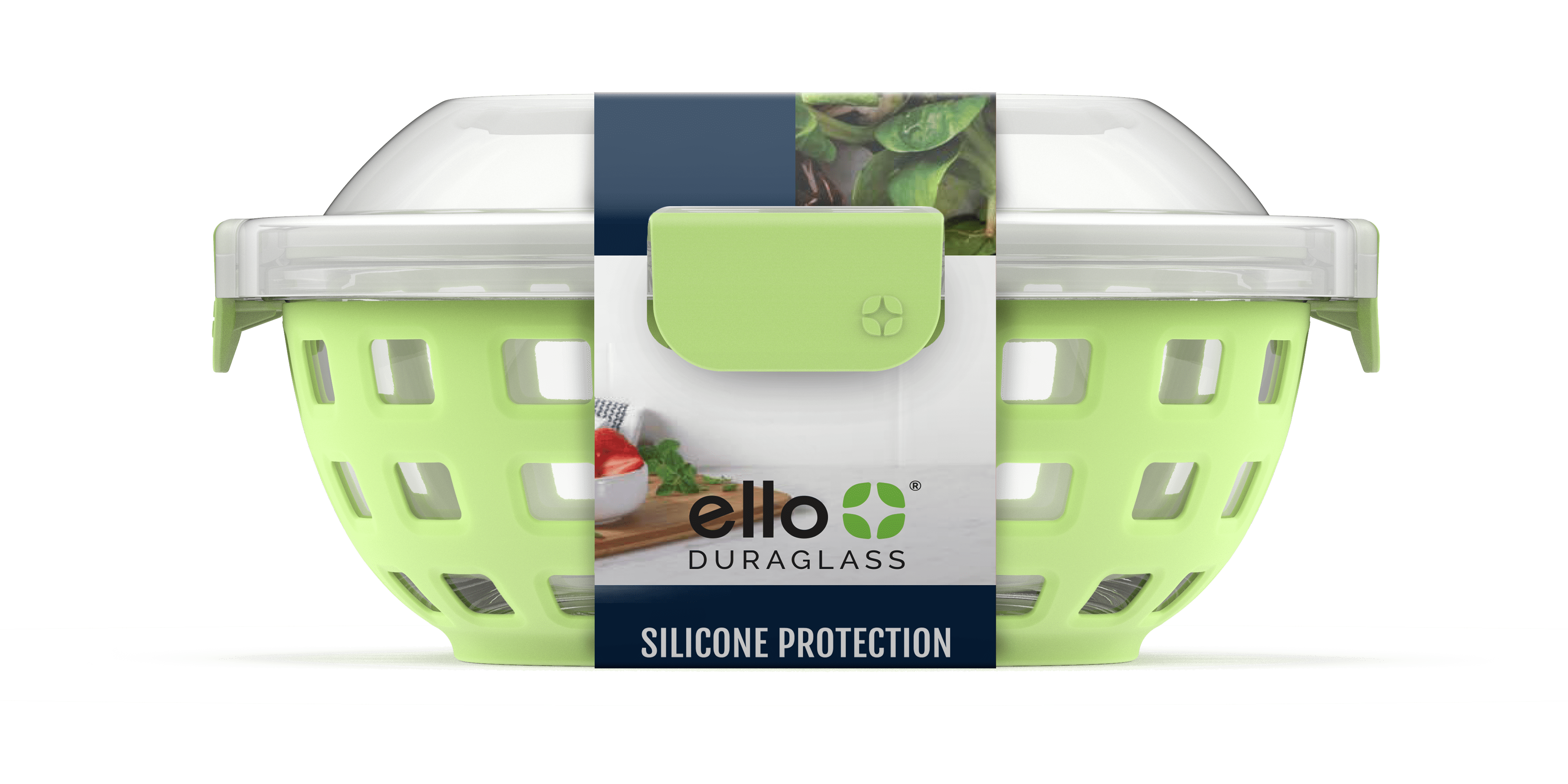 Ello Glass 5 Cup 40 Ounce Spearmint Duraglass Lunch Bowl and Meal Prep