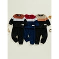 thumbnail image 3 of WIFORNT Baby Boy 2Pcs Fall Outfits Long Sleeve Contrast Color Sweater + Pants Set Warm Clothes, 3 of 9