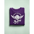 thumbnail image 3 of Fly Away - Retro Winged Emoji Graphic Women's Sweatshirt, 3 of 4