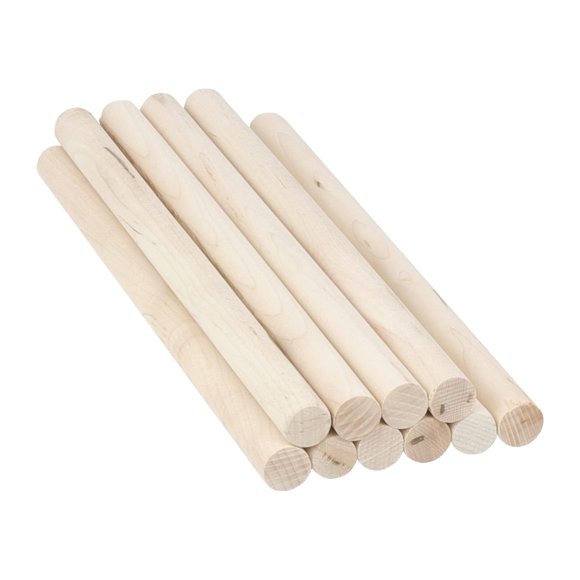 Pennsylvania Woodworks Maple Wooden Dowel Rods - Solid Hardwood Sticks For Crafting Macrame Diy & More - Paint Grade Unfinished Wood Dowels - Sanded Smooth Kiln Dried - (3/4"" X 12