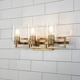 thumbnail image 3 of Lucas McKearn Estes 3-light Metal Bath Vanity Light in Aged Brass, 3 of 4