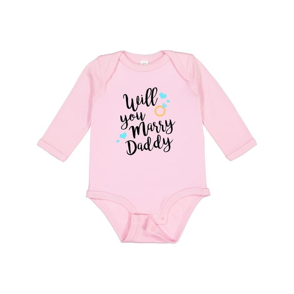 Inktastic Will You Marry Daddy-ring Boys or Girls Long Sleeve Baby Bodysuit