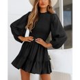 thumbnail image 3 of Vestido de manga larga con dobladillo de volantes para mujer vestido de manga larga de otoño para mujer vestido de manga larga casual mini vestido de mujer Vestido de manga larga ANGGREK Otros, 3 of 7