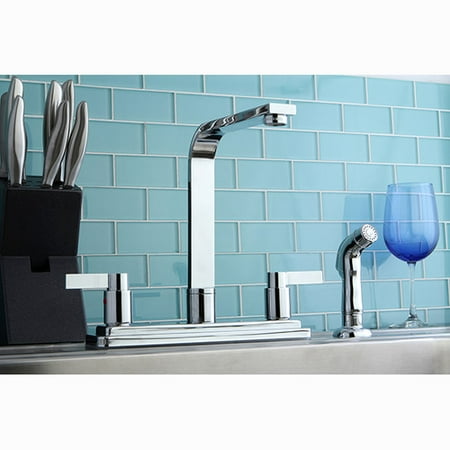 Kingston Brass NuvoFusion Double Handle High Rise Spout Kitchen Faucet