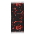 thumbnail image 3 of Foulard à Franges pour Femme, Longue Châle Rouge à Texture de Fleurs Abstraites, Léger et Chaud, 3 of 6