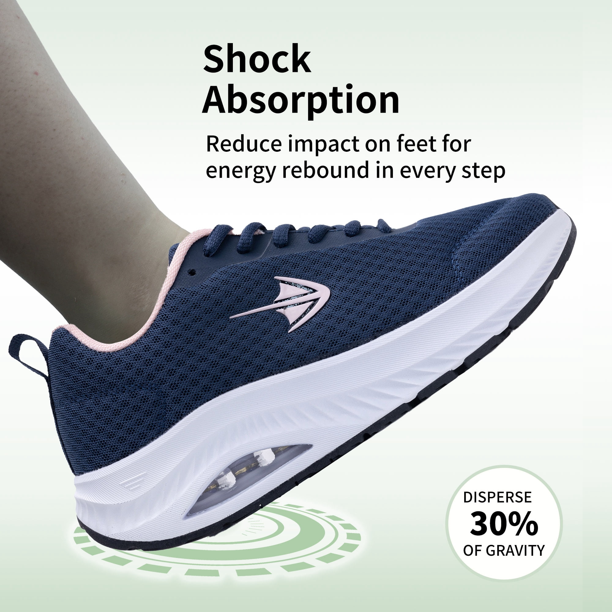 AOV GREEN LEAF Women's Wide Width Arch Support Tennis Walking Shoes for Plantar Fasciitis Pain Relief Bluepink US 9