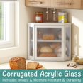 thumbnail image 2 of Corner Bread Box for Kitchen Counter, White Bamboo Wood Bread Box, Large Capacity Bread Storage Bin with Acrylic Wavy Door Panel, 2 of 8