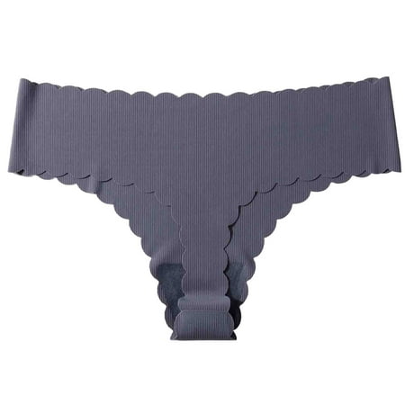 Scyoekwg Womens Underwear Thong Fashion Solid Color Ladies Panties Breathable Low Waisted Bikini Underwear T-back Hipster Panties (Dark Gray XL)
