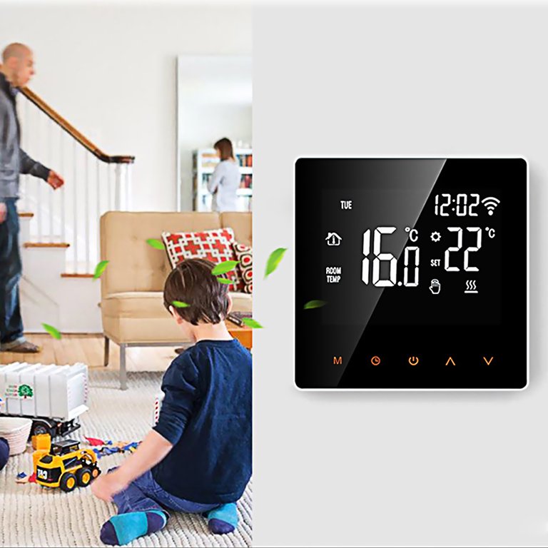Sonceds Tuya WiFi Smart Thermostat Electric/Water Boiler AC110-230V  Temperature Controller Backlight LCD Safety Lock Sensor - Walmart.com