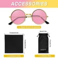 thumbnail image 3 of Gafas de sol BOUBONI, rosas, hippie, redondas, para mujer y hombre, 3 of 7