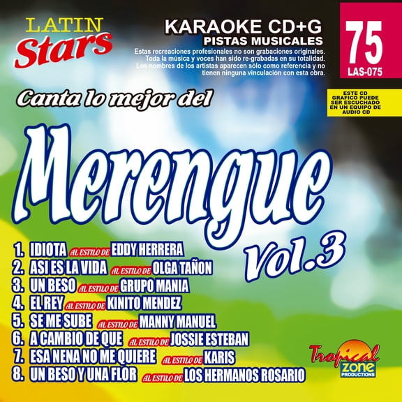 Karaoke Latin Stars 075 Merengue Vol.3