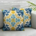 thumbnail image 3 of JEUXUS  Boho Yellow Decorative Throw Pillow Covers Retro Blue Geometric Mandala Flower Pillow Cushion Cases Farmhouse Pillow Shams for Couch Sofa Bed Home Decor Outdoor, 3 of 5