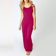 thumbnail image 4 of snowsong Casual Dresses for Women,2024 New Women's Solid Stretch Slim Fit Sheath Long Dress with Pockets,Maxi Dresses,Summer Dresses 2024,Beach Dress, Purple L, 4 of 5