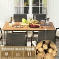 thumbnail image 4 of YYAo Outdoor Patio Furniture Set, Patio Conversation Sets,7 Pieces Patio Dining Set with Acacia Wood Dining Table for Porch Backyard Garden Poolside, 4 of 7