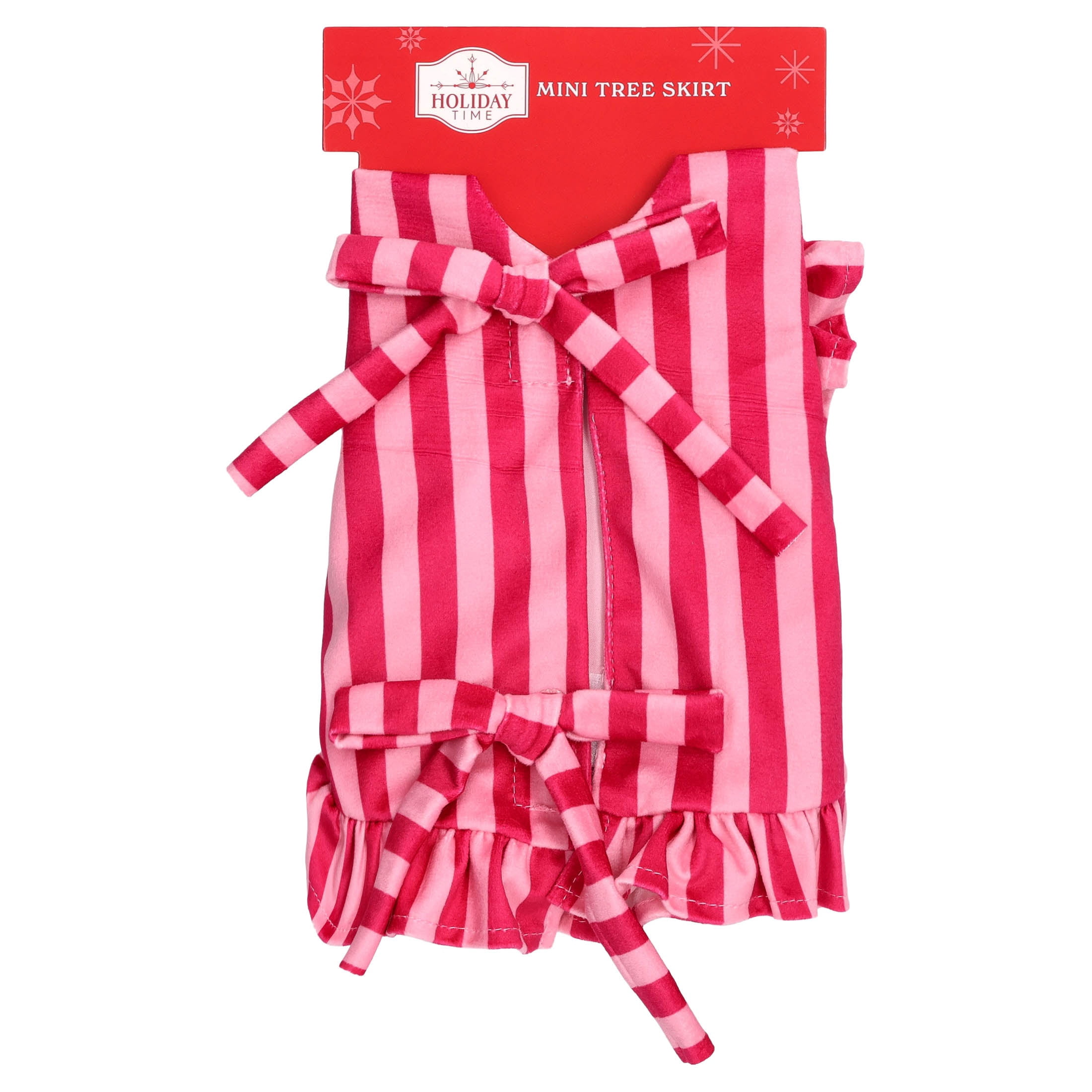 Striped Mini Christmas Tree Skirt, Pink and Red, 16.5", by Holiday Time