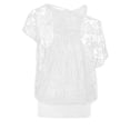 thumbnail image 3 of JINMGG Fall Tops for Women Womens 3/4 Sleeve Shirt Tops Summer Tanks Tee Pullover Slim Fit Two Piece Tops White M, 3 of 3