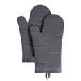 thumbnail image 2 of KitchenAid Ribbed Soft Silicone Oven Mitt 2-Pack Set, Charcoal Grey, 7.5"x13", 2 of 6