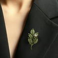 thumbnail image 4 of Green Jasmine Flower Brooch Pin Vintage Pearls Branch Leaf Enamel Alloy Suit Pin Trendy Banquet Jewelry Accessories Gift for Women Ladies Mom, 4 of 6