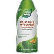 Nature's Way Calcium & Vitamin D3 with Magnesium Liquid, Bone Health*, Citrus Flavored, 16 fl oz