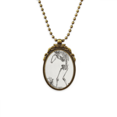 thumbnail image 1 of Collar colgante de esqueleto humano Vintage de bronce antiguo 4.0 cm x 3.0 cm con cadena de 50 cm, 1 of 3