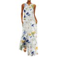 thumbnail image 2 of Robes d'Invité de Mariage pour Femmes Courtes Mode Féminine Col en V Sans Manches avec Poches Imprimées Robes Cottagecore en Liquidation, 2 of 5