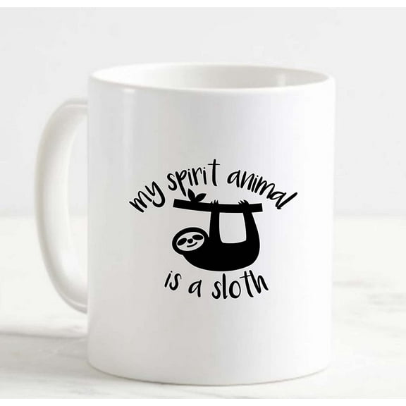 Coffee Mug My Spirit Animal Is A Sloth Funny Hanging Out Sluggish White Cup Funny Gifts for work office him her