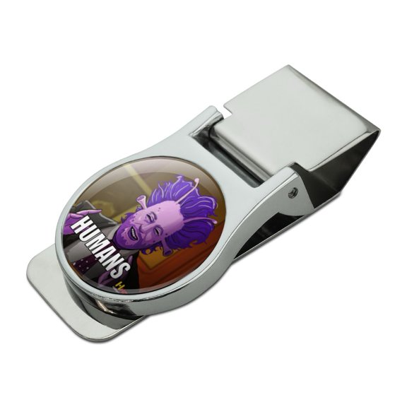 Human Aliens Guy History Meme Satin Chrome Plated Metal Money Clip