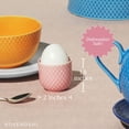 thumbnail image 4 of DANMARK LYNGBY Porcelain Egg Cup - Ceramic Holder for Soft Boiled Eggs - Decorative Breakfast Server - Cute & Colorful Egg Cups for Kids & Adults - Ideal Gift for Breakfast Lovers (Rose), 4 of 8