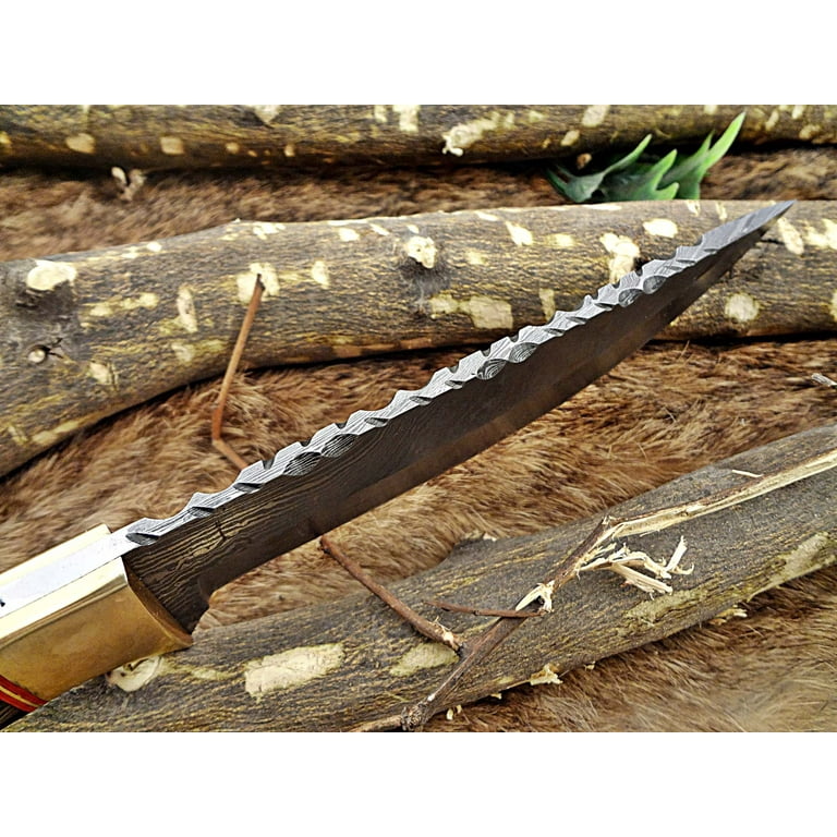 11 Long Hand Forged Damascus Steel Full Tang Blade Skinning Knife