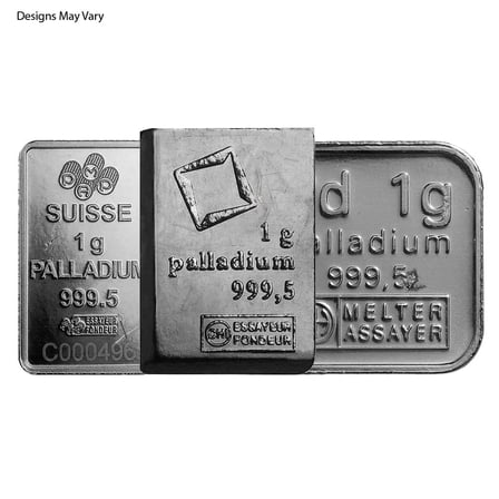 1 Gram Generic Palladium Bar .999  Fine (Secondary Market)