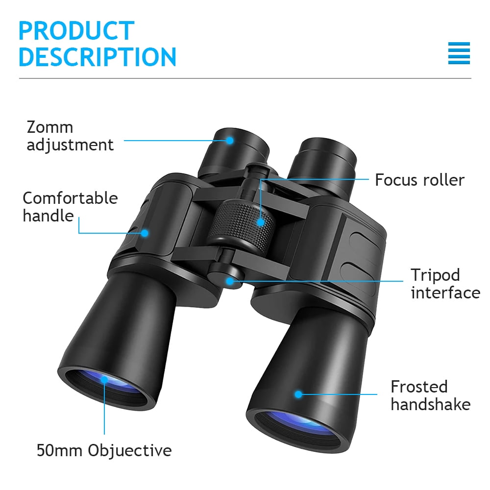 Zoom 180x100 Binoculars with Day Night Vision BAK4 Prism High Power Waterproof