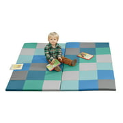 ECR4Kids SoftZone Patchwork Toddler Foam Activity Mat, 58in Square Tummy Time Mat - Contemporary