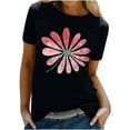 thumbnail image 2 of Qepwsc Womens Short Sleeve Tops Floral Print Shirts Crewneck Blouses T-Shirts Summer Outfit Graphic Tees for Women Casual T-Shirts Fashion Clothes 2025 Ladies Blouss S-XL, 2 of 5